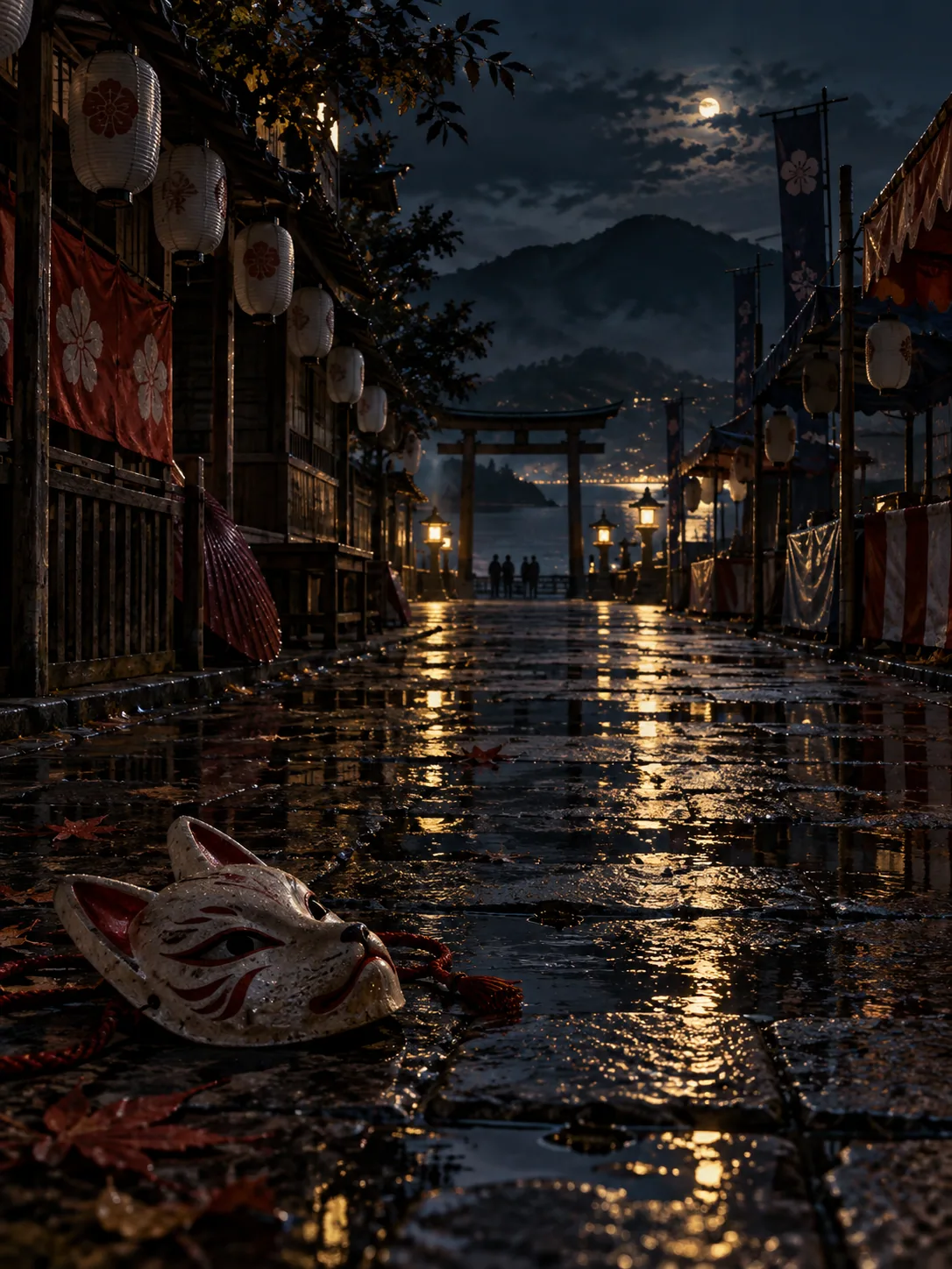 Editorial artwork inspired by a night parade and the community mystery in Silent Parade
