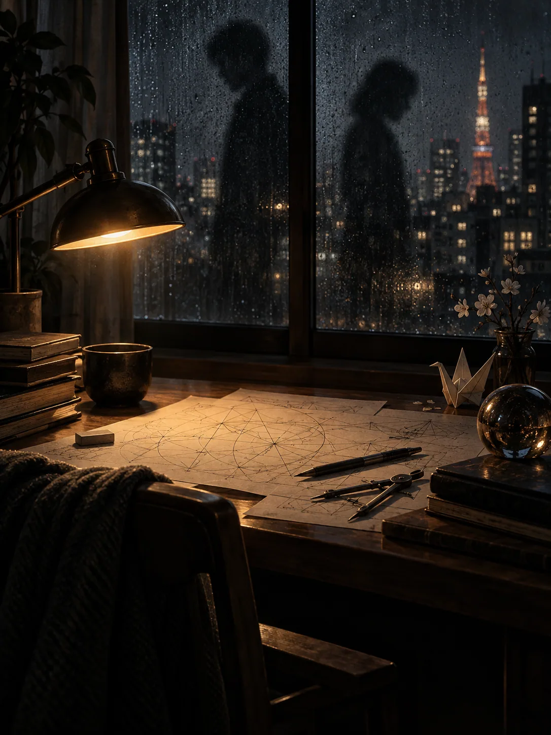 Editorial still life inspired by the mathematical tension of The Devotion of Suspect X